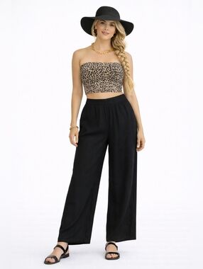 4/$20➡️  Leopard Print Cropped Tube Top – Size XS Like New